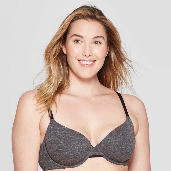 Auden Other - NWT Auden 38B Gray Bra Tshirt Every Day Wire free Wireless Comfy Cotton Lined